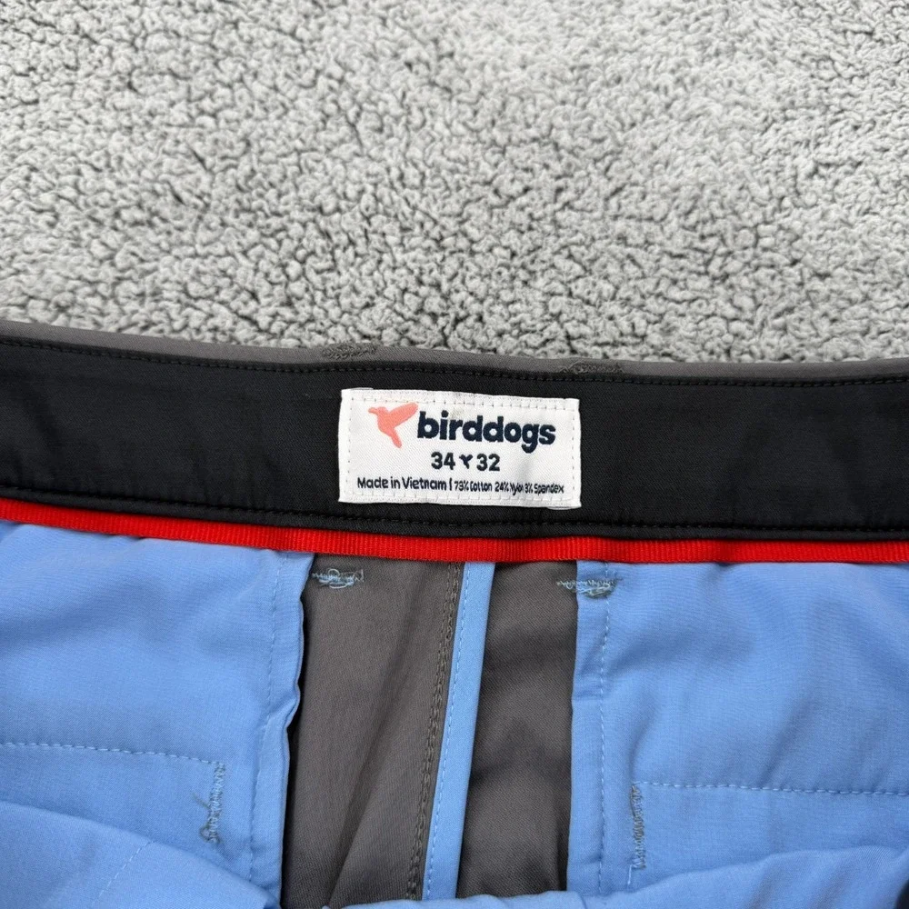 Birddogs Chino Pant Men 34x32 Dark Gray Performance Tech Zip Pocket Golf Trouser